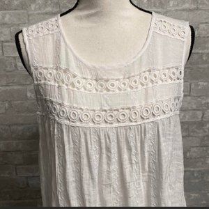Zac & Rachel white gauze lace & embroidered shirt